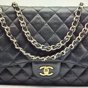 Chanel Cavier Quilted Double Flap black